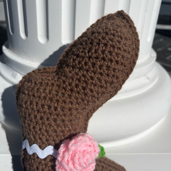 Hand Crocheted Chocolate Easter Bunny Plushie Stuffed Anima Decor! - Picture 13 of 17